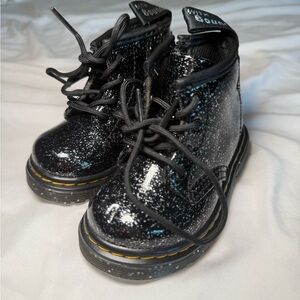 Dr. Martens Black and White Kids Boots